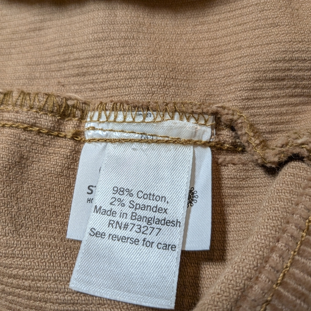 SO Brown Cognac Corduroy Cropped Button Front Jacket Size XS 70's Trucker - Picture 4 of 8